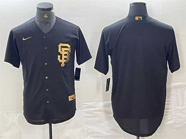 Men%27s San Francisco Giants Blank Black Cool Base Stitched Baseball Jersey
